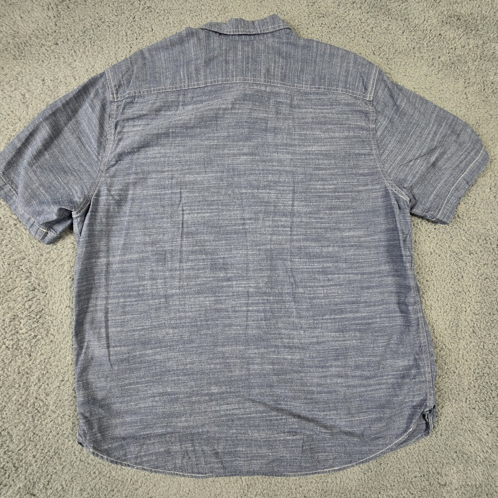 Woolrich  Shirt Mens XL Blue Chambray Casual Short Sleeve‎ Button Up Pockets - Picture 10 of 13